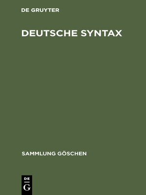 cover image of Deutsche Syntax